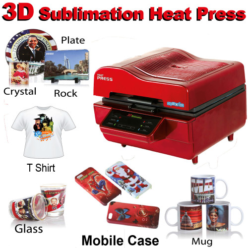 3D Vacuum Heat Press Machine Transfer Sublimation Phone Case Plate Mug Cup  Print