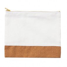 Canvas Stitching Cork Cosmetic Bag/Pencil Case Pouch for Dye Sublimation