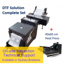 DTF A3 size Modified Printer + Powder Shaker and Oven Fully Auto All in One + 40x60 Heat Press