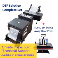 DTF A3 size Modified Printer + Powder Shaker and Oven Fully Auto All in One + 40x60 Swing Away Heat Press