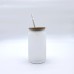 Matt Color Glass Milk Jug Jar with Bamboo Lid and Straw for Dye Sublimation 