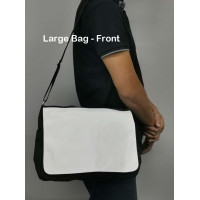 Black Shoulder Bag with white polyester Large 37x28cm