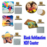 MDF Bar Coaster Dye Sublimation ink Heat press Transfer Printing - Cork Base (one piece)