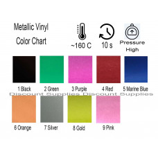 T-SHIRT Metallic GARMENT VINYL HEAT PRESS TRANSFER FILM Plotter Cutter 1m x 50cm