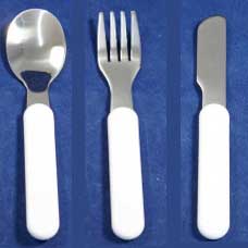 Kids Polymer Handle Stainless Steel Sublimation Fork/Knife/Spoon Cutlery 