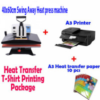 SWING AWAY HEAT PRESS 40x60 cm + A3 Printer + T Shirt Heat Transfer paper, T Shirt Printing Package