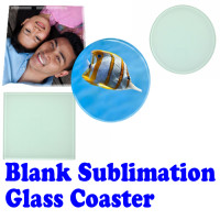 SUBLIMATION ink BLANK GLASS COASTERS round / Square 9.5CM heat press -- 4pcs