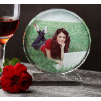 Sublimation ink Glass Crystal Photo Block stand Trophy Plaque Heat Press 11cm BSJ03