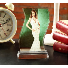 Sublimation ink Glass Crystal Photo Block stand Trophy Plaque Heat Press 20cm BXP05