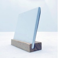 2in1 Ceramic Tile Coaster Photo Frame with Cork Base and Bamboo Base