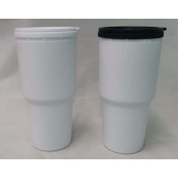 Blank Sublimation polymer Coffee Double Wall Tumblers Sippy lids 3D Sublimation tapered Mug 880ml