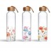 Frosted Glass Drink Water Bottle 700ml with Bamboo Lid for Sublimation