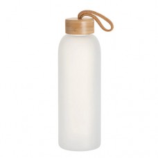 Frosted Glass Drink Water Bottle 700ml with Bamboo Lid for Sublimation