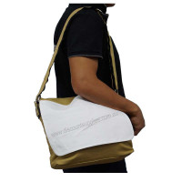 Canvas Shoulder Bag with white polyester for dye sublimation heat transfer press printing 