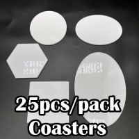 Ceramic Bar Coaster 25pcs/pack Dye Sublimation ink Heat press Transfer Printing - Cork Base