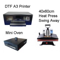 DTF XP600 Single Head A3 Printer + Mini Film Oven Heater Powder Dryer + 40x60 Swing away Heat press