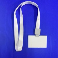 FRP(Fibre-reinforced plastic) Work Pass Employee Name Badge Identity Card with Retractable Lanyard for Sublimation Heat Transfer Printing