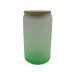 Matt Color Glass Milk Jug Jar with Bamboo Lid and Straw for Dye Sublimation 