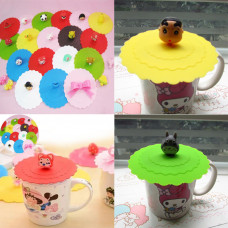 Silicone Leakproof Coffee Mug Suction Lid Cap Airtight Sealed Cup Cover Lovely